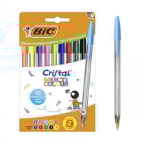 BIC Stylo à bille Cristal Large Multicolor, sachet de 10