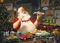 Puzzle 1000 pièces - Santa Painting Cars - Cobble Hill