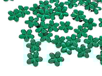 50 Perles strass cabochon Fleur Strass Vert 9 mm Acrylique à coller - Dos Argenté - Creation Diy