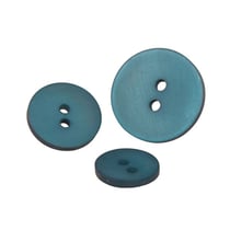 Lot de 6 boutons 2 trous satiné bleu canaries