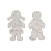 MégaCréa DIY - Plaque pour perles à repasser Garçon et fille 11cm
