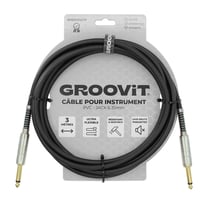 CABLE JACK 6.35 D/D - 3M - D7MM - PVC BLACK - GROOVIT®