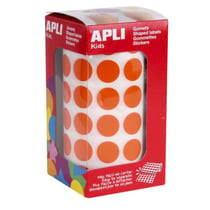 Apli Agipa - Gommettes rouleau Rond Ø 15 mm Orange x 2 832