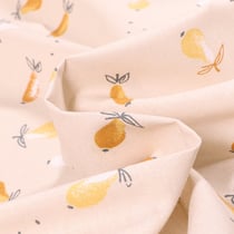Tissu Coton imprimé Arty Poire sur fond Beige