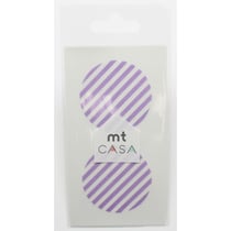 Masking Tape - Masking Tape MT Casa Seal Sticker rond en washi Rayé lilas