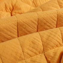 Tissu Double gaze Matelassée Moutarde - Au mètre