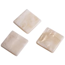 Mosaïque acrylique, 1x1 cm, marbrée, blanc albâtre, boîte - env. 205 pces / 50 g