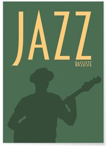 Poster Jazz Bassiste | A3 : 29,7x42cm