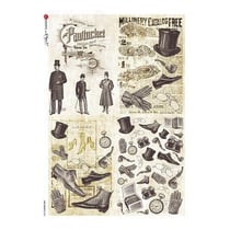 1 feuille de papier de riz 22.5 x 32 cm découpage collage Paper Designs AMBIANCE VINTAGE 0008