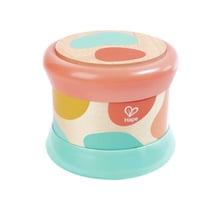Tambour de bebe en bois – Turquoise - Hape - Jaune