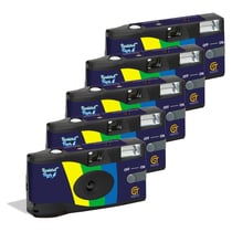 GT Photo GT27FL Realishot Flash - Pack de 5 Appareil Photo Jetable 35mm avec Flash, 27 Poses, Idéal pour Événements, Voyages et Souvenirs, Compact, Léger et Facile à Utiliser - Gris