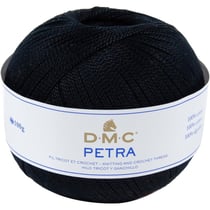 Pelote de laine - 100% coton - Noir - 5310 - DMC - Petra - Longues fibres