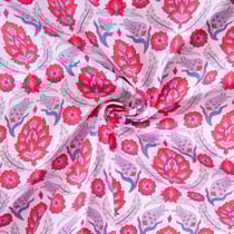 Tissu Coton imprimé Motif indien sur fond Blanc