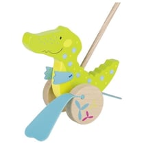Jouet à pousser - GOKI - Crocodile Susibelle - Bois - Vert, bleu et beige