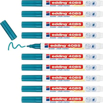 Lot de 10 marqueurs craie liquide EDDING bleu métallisé 1-2 mm