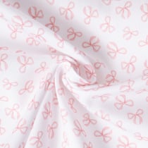 Tissu Pique de Coton  Nube Noeud sur fond Blanc
