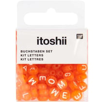165 perles 5 x 7 mm - lettres rondes - orange