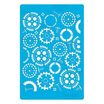 Pochoir plastique souple réutilisable 18,5 x 14,5 cm Fabrika Decoru ROUAGE 254