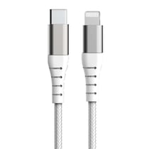 Force Power Câble Renforcé USB C/Lightning 1,2m - 3A Blanc