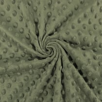 Tissu minky à pois, haute qualité, Vert kaki - au mètre, par 50 cm - Laize : 150 cm