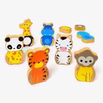 8 animaux de la jungle magnétiques en bois Oxybul