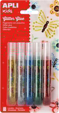 Colle à paillettes Couleurs Assorties Métallisée 13g 5 Tubes