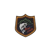 Lot de 3 écussons thermocollants BLUE LAKE poisson fond noir 5x5cm