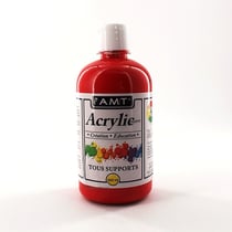Peinture Acrylique en bouteille rouge 500ml - Amt