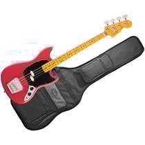 American Professional Classic Mustang Bass Split Single MN Faded Dakota Red + Housse Fender