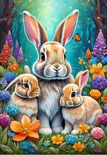 Puzzle 1000 pièces - Spring Bunnies - Alipson Puzzle