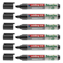 5 Marqueurs tableau blanc pointe biseautée 1-5 mm - EDDING - Noir - EcoLine 29