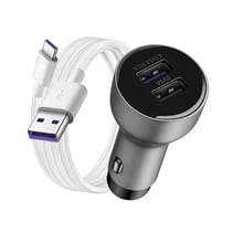 Huawei Chargeur allume-cigare argenté avec 2 ports USB Gris