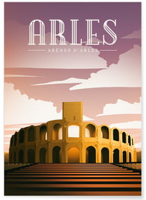 Affiche ville Arles | A3 : 29,7x42cm
