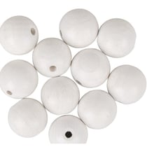 Boules bois percées mat ø20mm - blanc