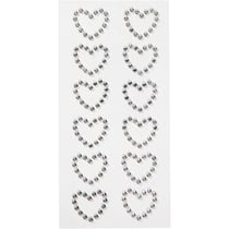Coeurs en pierres de strass, dim. 23x21 mm, argent, 12 pièces/ 1 Pq.