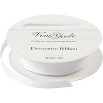 Ruban décoratif, L : 6 mm, blanc, 15 m/ 1 rouleau