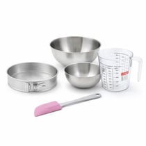 Set pâtisserie avec moule à manqué 18,5 cm, 2 bols à mixer, verre mesureur et spatule Zenker