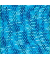 Fil à tricoter CREATIVE COTTON PRINT ARAN - Rico Design Bleu (012 - TURQUOISE MIX)