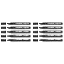 Marqueur permanent - Pointe biseau 1-5 mm - EDDING - Noir - Lot de 10