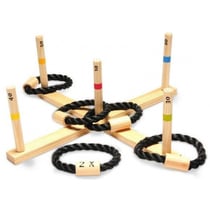 Jeu de lancer d'anneaux en bois - buiten speel - ga145 - jeu d'adresse exterieur