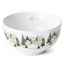 Bol en porcelaine fine village de noël