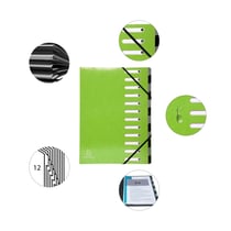 Trieur Harmonika Iderama 12 compartiments - Vert anis - x 6 - Exacompta