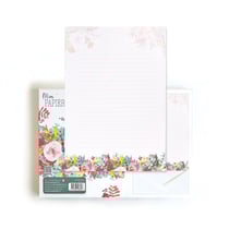 Set de papier à lettre Floral rose - Hirondelles & Cie