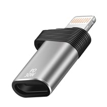 LinQ Adaptateur USB-C vers Lightning Charge Rapide 30W PD et Transfert 480Mbps Argent