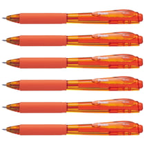 Lot de 6 Stylos Bille Rétractables PENTEL WOW BK440 - Orange - Pointe moyenne
