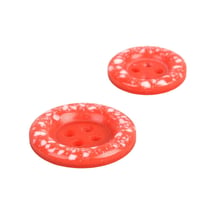 Bouton rond plastique recyclé 4 trous rouge
