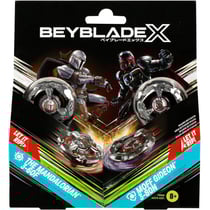 Coffret pack 2 toupies beyblade x star wars : the mandalorian 3-60f + gideon 3-80 - type attaque et défense - pack toupie et lanceur - hasbro f9589