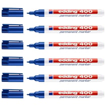Marqueur permanent pointe ronde 1 mm - EDDING - Bleu - Lot de 6