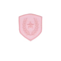 Ecusson thermocollant blason étoile sur laurier rose 4x3,5cm