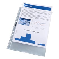 Bloc 50 pochettes perforées PP lisse Quick Doc - A4 - Cristal - x 20 - Exacompta